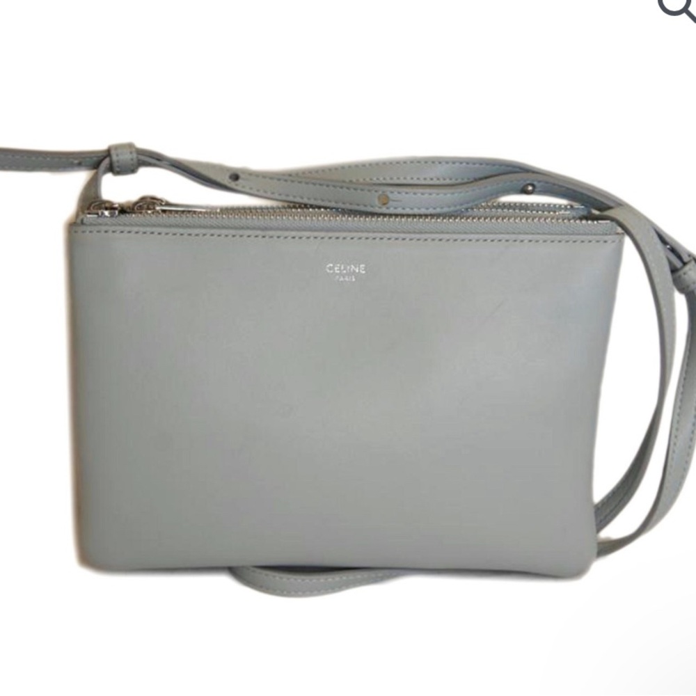 Celine Trio Crossbody Light Gray Leather bag